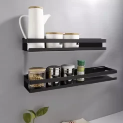 Bathroom shelf black Ruhhy 19188 Soodukas.Com