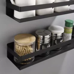 Bathroom shelf black Ruhhy 19188 Soodukas.Com