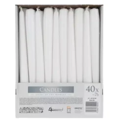 Valged koonusküünlad 40tk Soodukas.Com