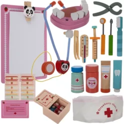 Puidust arsti ja hambaarsti mängukomplekt Soodukas.Com