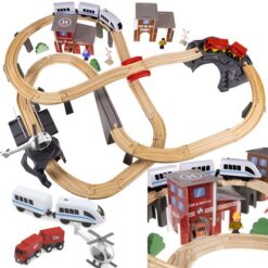 70-osaline puidust raudtee isesõitva rongiga