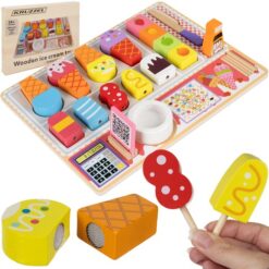 Puidust jäätisepoe mängukomplekt