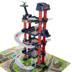 Neljakorruseline liftiga parkimismaja + autod ja helikopter Soodukas.Com