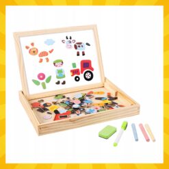 Kahepoolne joonistustahvel + 108 magnetit ja tarvikud Soodukas.Com