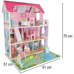 Puidust nukumaja mööbli ja LED-valgustusega 70cm Soodukas.Com