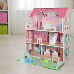 Puidust nukumaja mööbli ja LED-valgustusega 70cm Soodukas.Com