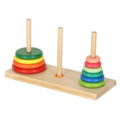 Puidust Hanoi torn – kolmekohaline ladumistorn – Soodukas.Com Puidust rõngaste ladumismäng