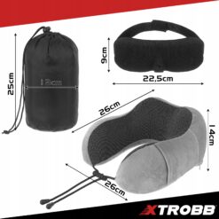 3D kaelapadi mäluvahuga + silmamask, kõrvatropid ja hoiukott Soodukas.Com