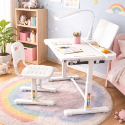 Alternative view of Ergonoomiline reguleeritav laste kirjutuslaud ja tool + LED lamp ja lisad
