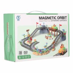 Alternative view of 153-osaline magnetiline autorada – magnetklotsid, auto ja põnev lilleaed 