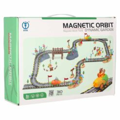 Alternative view of 310-osaline magnetiline autorada – magnetklotsid, autod ja põnev lilleaed 