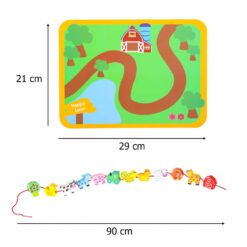 Nöörimismäng - puidust taluteemalised klotsid + alusplaat  Soodukas.Com