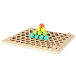 22x22 cm puidust mängualus 77 värvilise palliga