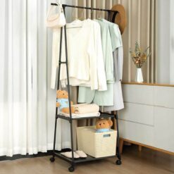 Ratastel riidestange kahe riiuliga Soodukas.Com