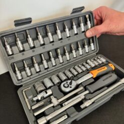 46-osaline 1/4" padrunvõtmete ja otsikute komplekt kohvris Soodukas.Com