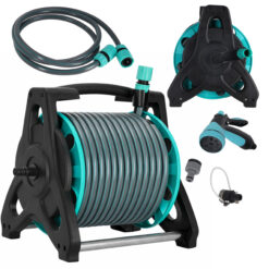 30m aiavoolik voolikurulli, pihusti ja tarvikutega