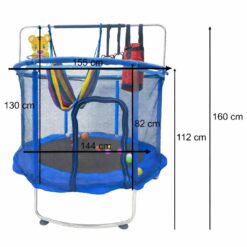 Laste batuut võrkkiige ja treeningvahenditega 155cm Soodukas.Com