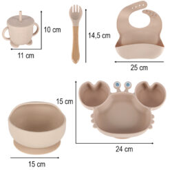9-osaline silikoonist nõudekomplekt lastele Soodukas.Com