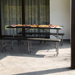 Kokkupandav aialaud kahe pingiga 180cm Soodukas.Com