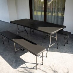 Alternative view of Kokkupandav aialaud kahe pingiga 180cm