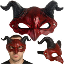 Demonlik mask punaste sarvedega