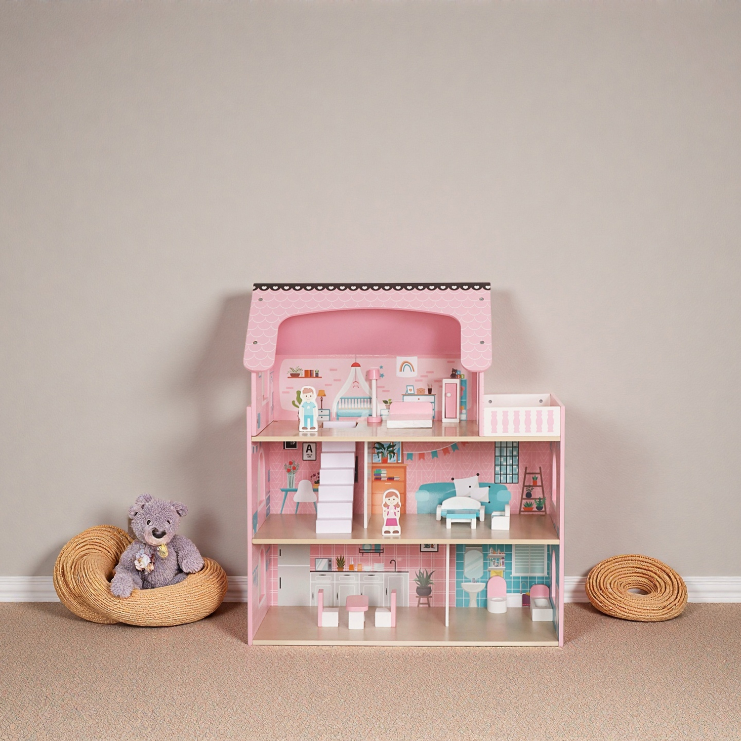 Puidust nukumaja LED-valgustusega 70cm – Soodukas.Com Puidust nukumaja LED-valgustusega 70cm - Image 5