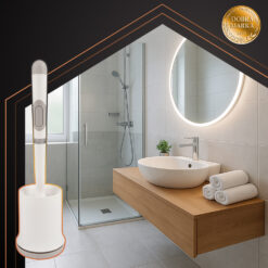 Valge silikoonist WC-hari koos hoidikuga Soodukas.Com