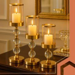 3-osaline klaasist küünlajalgade komplekt Soodukas.Com