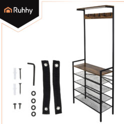 Püstine esikuriiul riidenagide ja jalatsiriiuliga Soodukas.Com