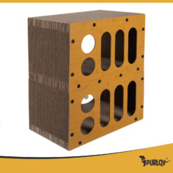 Kahekorruseline kassimaja kraapimisposti ja mänguasjadega Soodukas.Com