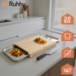 Bambusest lõikelaud konteineritega Soodukas.Com