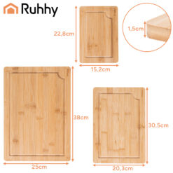 Bambusest lõikelauad 3tk koos hoidikuga Soodukas.Com