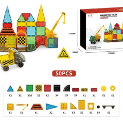 Magnetklotsid - 50-osaline komplekt kraana-autoga Soodukas.Com