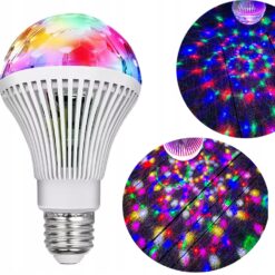 Pöörlev diskokera efektiga LED RGB E27 lambipirn