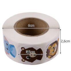 Kleepsud 500tk - loomadega kleepsurull Soodukas.Com