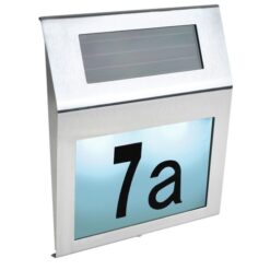 Valgustatud majanumber päikesepaneeliga Soodukas.Com