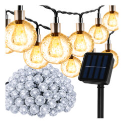 Päikesepatareiga valguskett 12m/100led