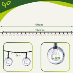 Päikesepatareiga valguskett 12m/100led Soodukas.Com