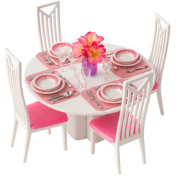 43-osaline nukumööbli komplekt - nukumööbel + nukunõud