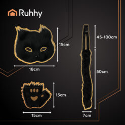 Loomakostüüm - karvane kassikostüüm, musta pantri kostüüm Soodukas.Com