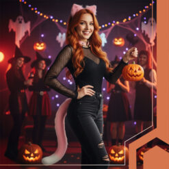 Roosa kassi kostüüm Soodukas.Com