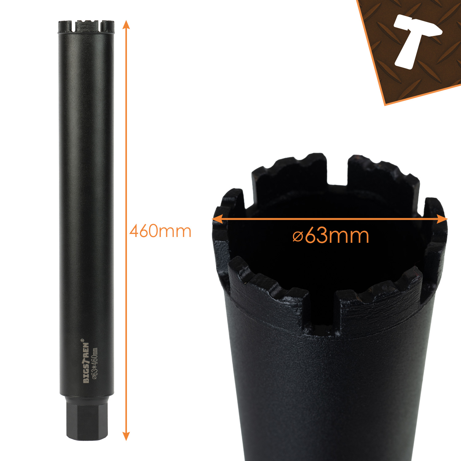 Teemant-kroonpuur - teemantpuurimispea 63×450mm – Soodukas.Com Teemant-kroonpuur - teemantpuurimispea 63×450mm - Image 3