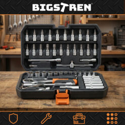 56-osaline 1/4" padrunvõtmete ja otsikute komplekt kohvris Soodukas.Com