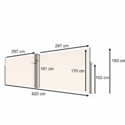 Nurgamarkiis - külgmarkiis nurgaga 180x620cm Soodukas.Com