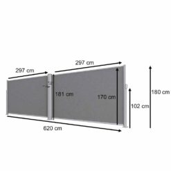 Nurgamarkiis - külgmarkiis nurgaga 180x620cm Soodukas.Com