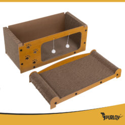 Kahekorruseline kassimaja kraapimisaluse ja mänguasjaga Soodukas.Com