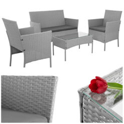 Aiamööbli komplekt – diivan, 2 tugitooli ja laud