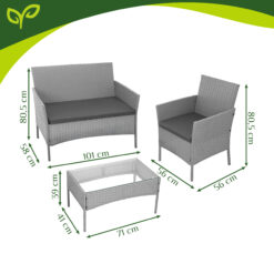 Aiamööbli komplekt – diivan, 2 tugitooli ja laud Soodukas.Com