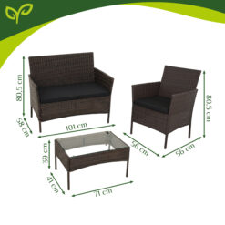 Aiamööbli komplekt – diivan, 2 tugitooli ja laud Soodukas.Com