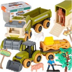 Taluteemaline mängukomplekt kokkupandavate sõidukitega